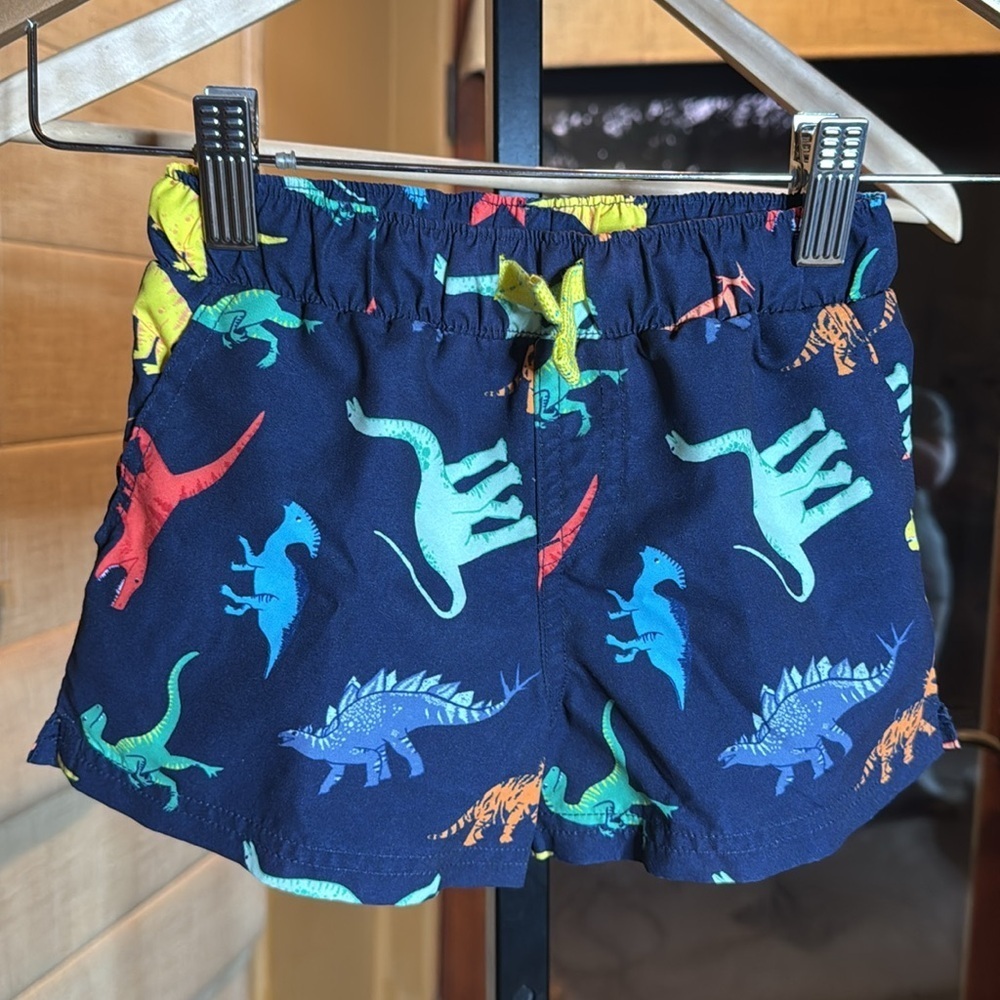NWOT Tucker & Tate Navy Multi Dinosaur Swim Trunks Size 2
